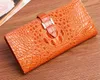 Portefeuilles en cuir pour femmes, pochettes à la mode, grain de crocodile, 19x9x3cm, fermeture à loquet, une poche intérieure à fermeture éclair, luxe, qualité 278x