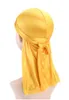 Nieuwe Mode Men039s Satijn Durags Bandana Tulband Pruiken Mannen Zijdeachtige Durag Hoofddeksels Hoofdband Piraat Hoed Haaraccessoires 12 kleuren 537332893