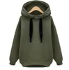 FashionPoleron Mujer Hoodies Women Warm Sweatshirts Green Side Zipper Hooded Long Sleeve Plain Hoodie Pullover LJJA27963794693