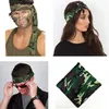 Militär Bandanas Paisley 100% Bomull Hearwear Camouflage Print Unisex Pocket Square-Hop Headscarf för utomhuscykling 12st / lot