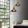 Retro Glass Pendant Lamp Creative Smoke Amber Suspension Light Hotel Bar Shop Cafe Dinning Room American Style Hanging Lighting