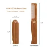 Dobrável design conveniente escova de pente de madeira tamanho de bolso cabelo masculino barba dobra pente de madeira5194744