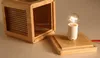 Dębowy drewniany pudełko kwadratowa lampa stołowa Modern rustykalny Nordic Koreański Azjatycki Japoński Biurko Lekkie Luminaria Sypialnia Bedside E27 Myy