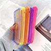 Neon Fluorescente Cassa Del Telefono di Colore Solido per il iPhone 15 14 13 12 11 Pro Max XR XS 8 SE2 TPU Trasparente Custodie izeso