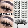 4 pairs 25mm Black 6D Grube Długie Norek Włosy Fałszywe Rzęsy Dramatyczny Criss-Cross Eye Lash Extension Accessory Eye Makeup Tools