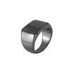 Fashion Rings Square Big Width Signet Rings Titanium Steel Man Finger Silver Black Gold Men Ring Smycken