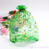 O design do coração para embrulhos de Natal sacos de organza com cordão sacos atacado sacos de doces pacote Jóias