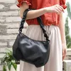 Borsa a rete rossa coreana moda retrò ripiegata sotto le braccia borsa dal design di nicchia borsa a tracolla in morbida pelle selvaggia di grande capacità
