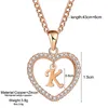 Iced Out Heart Necklaces Initial Letters Smycken A-Z 26 Alfabet Silver Gold Charm Crystal Love Shaped Pendant Halsband Gift för Kvinnor Tjej