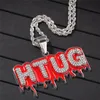 Herenhotsale hiphop ketting geel vergulde 316L roestvrij staal CZ brief hanger ketting voor mannen leuk cadeau