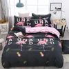 designer bed comforters sets bed linen set cartoon duvet cover bed sheet pillowcase queen summer set pastoral style2070