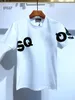 DSQメンズデザイナーTシャツブラックホワイトメンズ夏ファッションカジュアルストリートTシャツトップス半袖ユーロサイズM-XXXL 6872