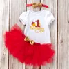 Baby Mädchen Kleidung 1. Geburtstag Säuglingsspielanzug Röcke Stirnband 3PCS Sets Kleinkind Mädchen Tutu Outfits Baby Kleidung 12 Designs DW4242
