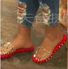 2020 Spring Summer Women Sandals Rivet Jelly Shoes Pandled Slip-on Ladies Flat Form 샌들 야외 휴가 슬라이드