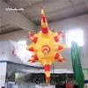 Personalized Hanging Lighting Inflatable Balloon 2m Diameter Star Model Large UFO With RGB Light For Concert And Music Party Decoration