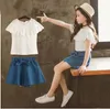 Crianças Designer Suits roupas Big Girls Esportes de Verão para crianças de manga curta Impresso Tops Pants Outfits T-shirt de algodão Suit 40 Styles AYP5748