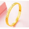 Pulsera Simple de estilo clásico para mujer y niña, brazalete sólido relleno de oro amarillo de 18K, joyería de moda, regalo, envío directo