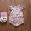 2.019 recém-nascido florais Bebés Meninas Romper Macacão Conjuntos infantil roupas de verão Baby Girl Romper roupa dos miúdos Meninas Vestuário Crianças