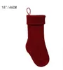 Stickade julstrumpor 18inch Jul Santa Shoe Boot Suspenders Candy Presentväska Dekorationer för hem Gratis