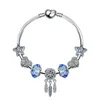 All'ingrosso-Fascino Perline Bracciali Braccialetto di moda Ciondolo acchiappasogni Braccialetto in argento 925 stella blu Accessori gioielli fai da te Regalo di nozze