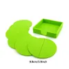 Square Round Silicone Coasters Set Silicone Coaster Cup Mat Hem Dricka Placemat Porslin Kåpor Söt godis Färg Cup Pad DBC VT0602