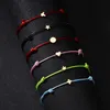 Pide un deseo Corazón de oro Estrellas Pulsera Joyería hecha a mano Cuerda multicolor Cuerda ajustable Pulsera de la suerte para mujeres Niños GD159