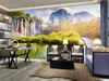 Chinese landscape scenery waterfall wall wallpaper for walls 3 d for living room