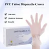 50 stks / doos PVC wegwerp handschoenen voor schoonheid niet-toxische tattoo laboratorium keuken huishoudelijke reinigingshandschoenen 3 maten beschikbaar
