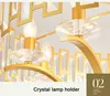 Postmodern LED Luksusowy K9 Kryształowy Żyrandol Oświetlenie Salon Złote Wiszące światła Nordic Sypialnia Wisiorek Lampa Dining Oprawy