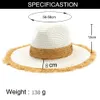 Été femmes dames papier paille Jazz chapeau extérieur large bord chapeaux de soleil plage non bordé parasol casquette respirant chapeau de soleil pour unisexe