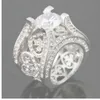 Hip Hop Micro Pave Rhinestone Iced Out Bling Gold Color Ring High Quality Crystal Rock Rings for Men Jewelry Z3N988
