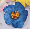 100pcs 9cm Frangipane Frangipani Fleur Sinensis Tête de fleur artificielle Hibiscus 16 Colors6411430