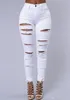 Jeans magros de rua de rua skinny Sexy Skin Ripped Jeans Fashion Fashion Black and White Lápis Pants275C6335327