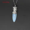 Bullet Wish Bottle Crystal Quartz Amethyst Pendants Pendulum Natural Stone Reiki Charms Fashion Jewelry For Women Men