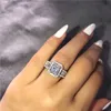 Court Promise Ring 925 sterling Silver 3ct 5A Zircon cz Engagement Wedding Band Rings For Women Evening Party Jewelry