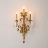 Kostenloser Versand Bronze im europäischen Stil Messinglampe Wandleuchte B36cm H70cm 100% Kupfer Innenbeleuchtung Klassische Vintage Wandleuchte