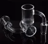 4mm Dikke Bodem 45 90 graden quartz banger nail 10mm 14mm 18mm man vrouw clear joint Domeless quartz nail voor Booreilanden