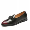 Homens Oxford Sapatos De Couro com Bow Tie Loafers Sapatas de Vestido dos homens Masculinos Formal de Negócios Apartamentos Casuais Elegantes Cavalheiros de Casamento Homem Preto Sapatos