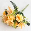 Gefälschte Rose Lily Bunch (9 Stiele / Stück) Simulation Rosen mit Schaum Obst für Hochzeit Startseite Dekorative künstliche Blumen