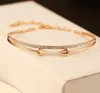 Luxe 18K Goldplated Delicate Doublelayer Ladies Bracelet Fashion Trend Punk Style Vrouwelijke armband Persoonlijkheid Sexy Girl Bracel9665161