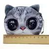 Hot On S Nuova stampa 3D Cat / Dog Face Zipper Case Bambini Portamonete Lady Cute Wallet Pouch Women Girl Makeup Buggy Bag