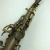 Ny antikoppar Sopran Saxofon BB Curved Saxofone High F # With Case Good Condition Custom B Flat Sax