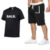 Summer Sport Men's Tracksuits Sportswear T Shirts+Pants Running Shorts sets Clothes Sports Joggers Training BALR Fitness Suits Sportswear Mens Clothing