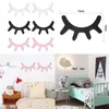 Stile nordico Carino Legno 3D Ciglia Wall Sticker Decor Bambini Bambini Baby Room Sfondo Wall Sticker Decorazione domestica 1 paio = 2 pezzi