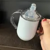 10 oz sublimation Sippy Cups avec double poignées bouteille enfant isolé en acier inoxydable à double paroi vide Tumbler bouteille de lait Tasses à café A07