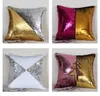 Sequin Mermaid Pillow Case Cover Kasta kuddekåpa Bling Magic Reversible Glitter Sofa Kuddar Car Cover Xmas Julklappar XD21574