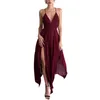 Sexy été longue robe femmes Maxi élégant sans manches fronde Vestido col en V soirée Boho Beach1