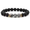 15 Stili Natural black Lava Stone Tiger's Eye Turquoise Beads Bracciale Bracciale diffusore di profumo di olio essenziale per donna uomo