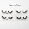 Tepsi ile 3D Vizon Lashes No Kutusu 30 Pairs Pack El Yapımı Tam Şerit Lashes Vizon Yanlış Kirpik Makyaj Kirpik Cilios