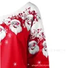 Kvinnor Casual Ugly Sweater Jultröja Santa Claus Tryckt Loose Sexig Snowflake Pullover Höst Vinter Julklapp